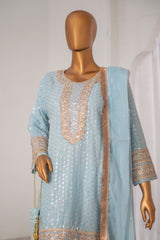 Saira Sultana Stitched 3 Piece Formals Collection-Roman - Ice Blue