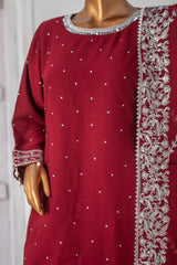 Saira Sultana Stitched 3 Piece Formals Collection-Rubab - Maroon