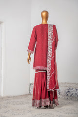 Saira Sultana Stitched 3 Piece Formals Collection-Rubab - Maroon