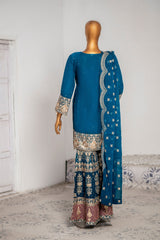 Saira Sultana Stitched 3 Piece Formals Collection-Haniya - Teal