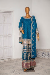 Saira Sultana Stitched 3 Piece Formals Collection-Haniya - Teal