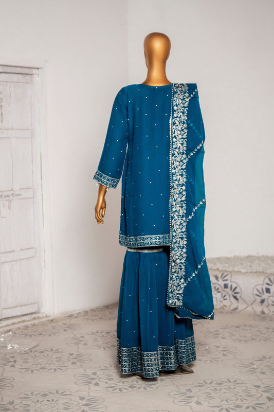 Saira Sultana Stitched 3 Piece Formals Collection-Rubab - Teal