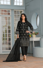 Zaib E Hoor Flosa Handwork Stitched 3-pc Suit