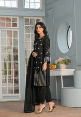 Yaaqot Stitched 3 Piece Winter Collection-Flosa Handwork Stitched 3-pc