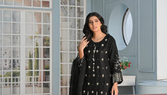 Yaaqot Stitched 3 Piece Winter Collection-Flosa Handwork Stitched 3-pc