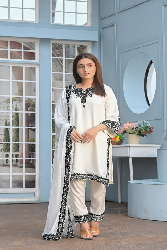 Zaib E Hoor Chromate Stitched 3-pc Suit