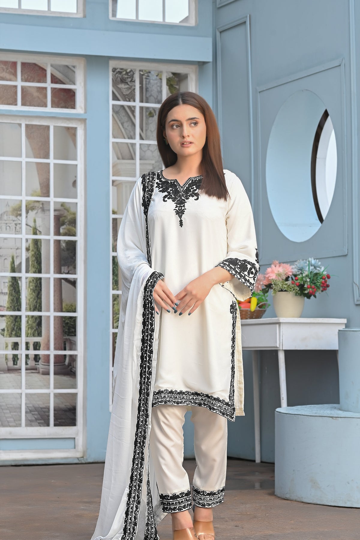 Yaaqot Stitched 3 Piece Formal Collection-Chromate Stitched 3-pc