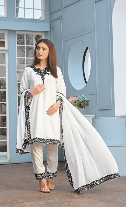 Zaib E Hoor Chromate Stitched 3-pc Suit