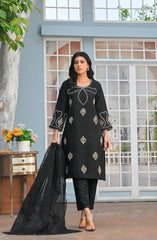 Yaaqot Stitched 3 Piece Winter Collection-Flover Neckkline Stitched 3-pc