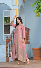 Yaaqot Stitched 3 Piece Formal Collection-Embroidery Long Frock Stitched 3-pc