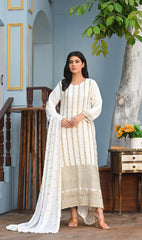 Yaaqot Stitched 3 Piece Formal Collection-Embroidery Long Frock Stitched 3-pc