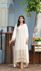 Yaaqot Stitched 3 Piece Formal Collection-Embroidery Long Frock Stitched 3-pc