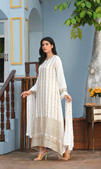 Yaaqot Stitched 3 Piece Formal Collection-Embroidery Long Frock Stitched 3-pc