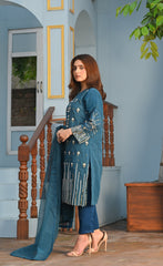 Zaib E Hoor Flosa Handwork Stitched 3-pc Suit