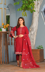 Zaib E Hoor Multi Embroidery Stitched 3-pc Suit