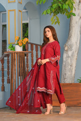 Zaib E Hoor Multi Embroidery Stitched 3-pc Suit