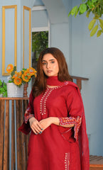 Zaib E Hoor Multi Embroidery Stitched 3-pc Suit