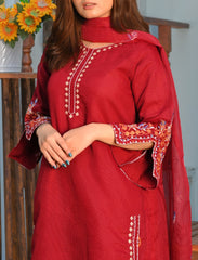 Yaaqot Stitched 3 Piece Winter Collection-Multi Embroidery Stitched 3-pc