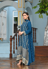 Yaaqot Stitched 3 Piece Formal Collection-Embroidery Long Frock Stitched 3-pc