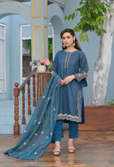 Zaib E Hoor Multi Embroidery Stitched 3-pc Suit