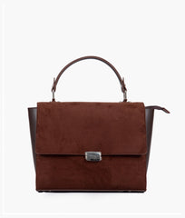 RTW Creation - Dark brown suede mini messenger bag