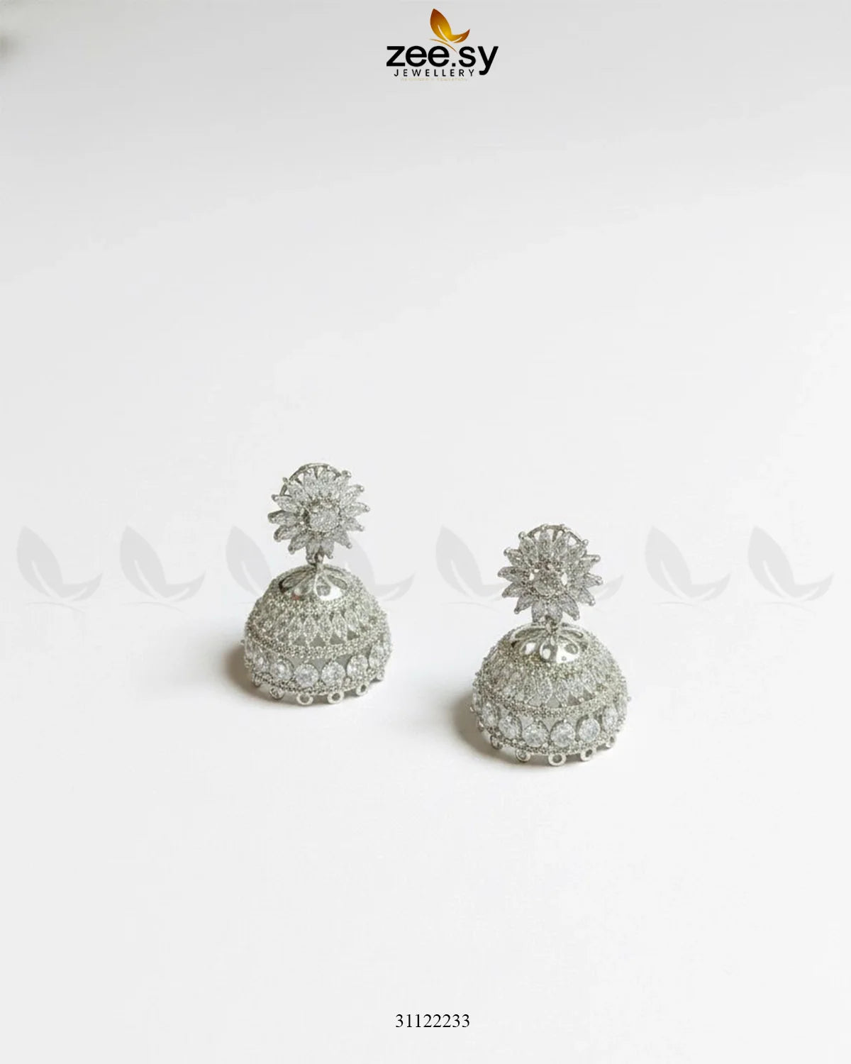 Dazzling Crystal Dome Jhumka Earrings - Zeesy Jewellery