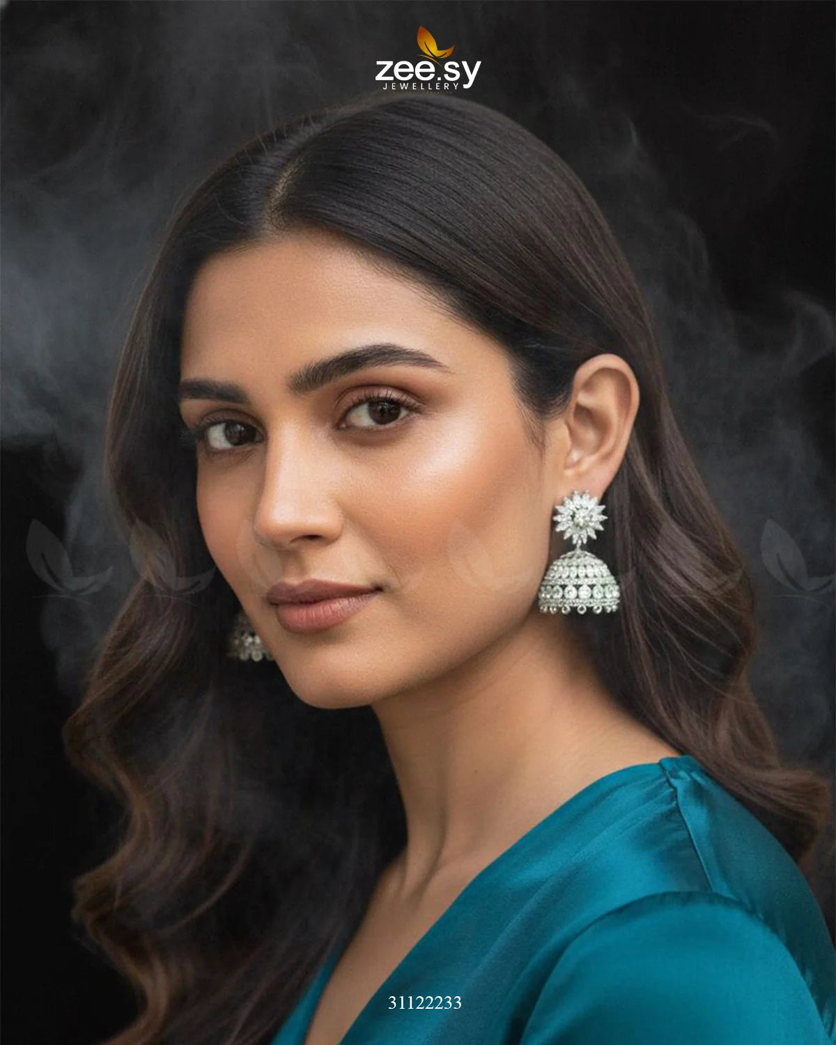 Dazzling Crystal Dome Jhumka Earrings - Zeesy Jewellery