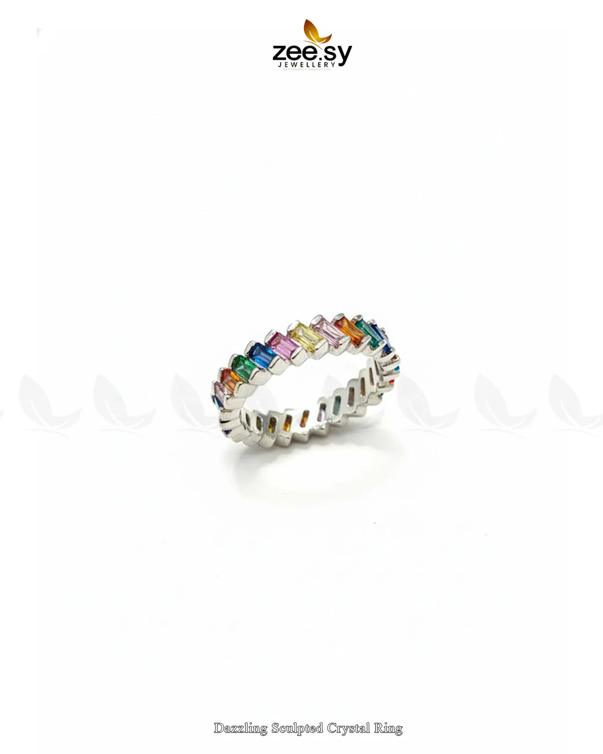 Dazzling Sculpted Crystal Ring - Zeesy Jewellery