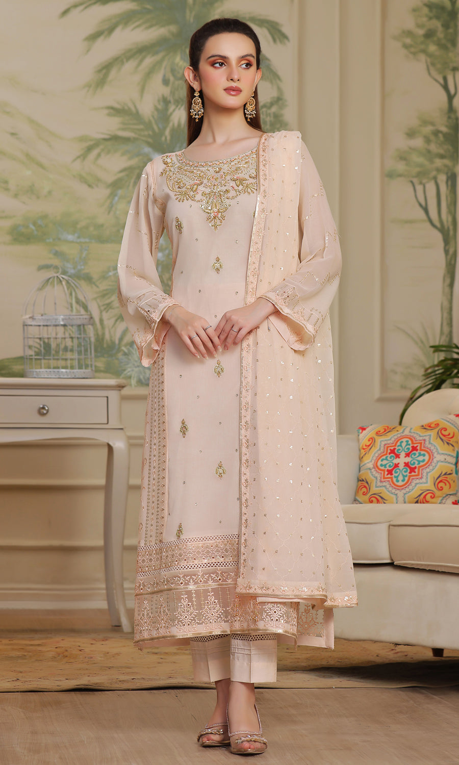 Shamooz Stitched 3 Piece Formals Collection'2025-Petal SEM-0725