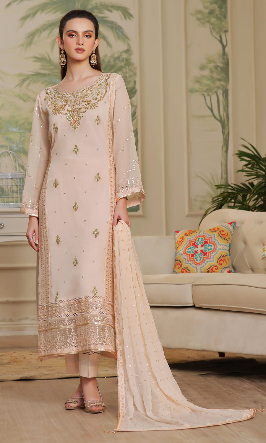 Shamooz Stitched 3 Piece Formals Collection'2025-Petal SEM-0725