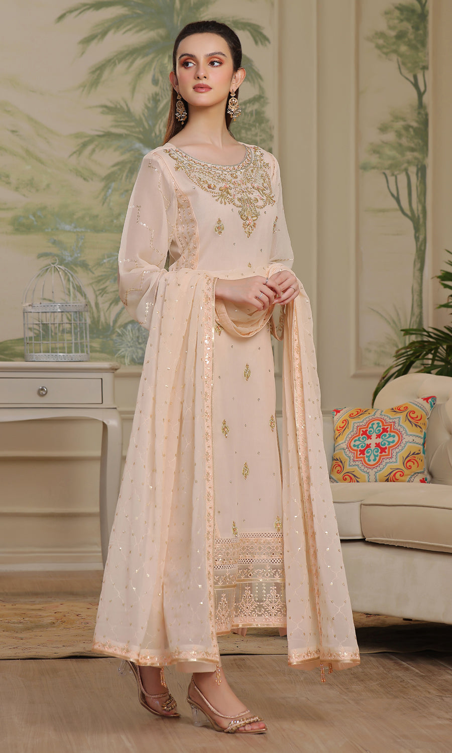 Shamooz Stitched 3 Piece Formals Collection'2025-Petal SEM-0725