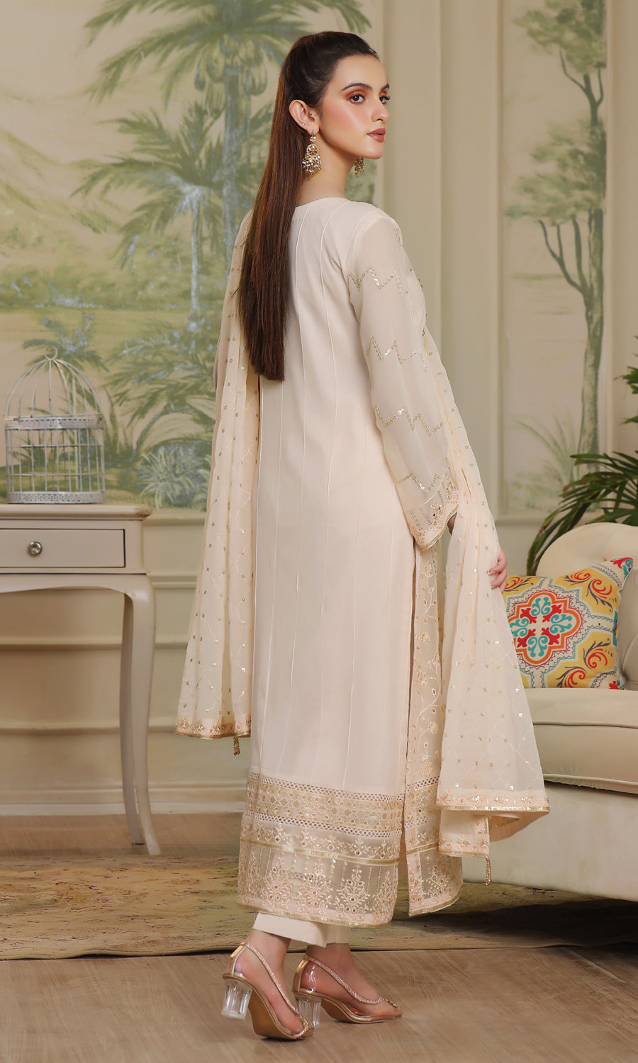 Shamooz Stitched 3 Piece Formals Collection'2025-Petal SEM-0725