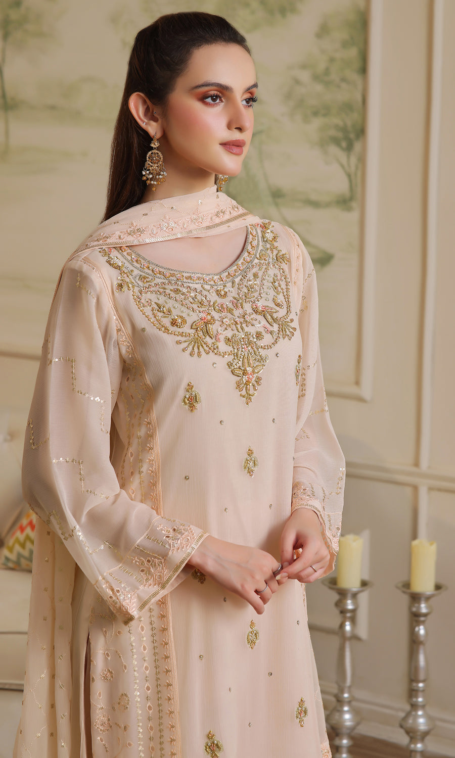 Shamooz Stitched 3 Piece Formals Collection'2025-Petal SEM-0725