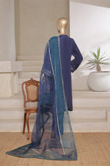 Khombi Stitched 3 Piece Raw Silk Formals Suit-Delight-Blue