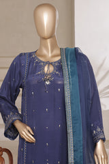 Khombi Stitched 3 Piece Raw Silk Formals Suit-Delight-Blue