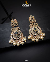 Dilnaz Jhumka Golden Black - Zeesy Jewellery