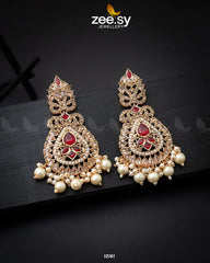 Dilnaz Jhumka Golden Red - Zeesy Jewellery