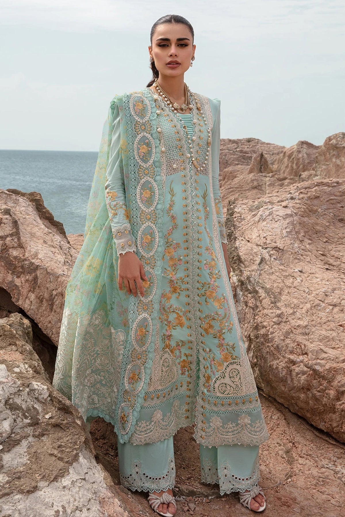 Saira Shakira By Crimson Unstitched 3 Piece Luxury Lawn Collection'2024-Doves Song Opel