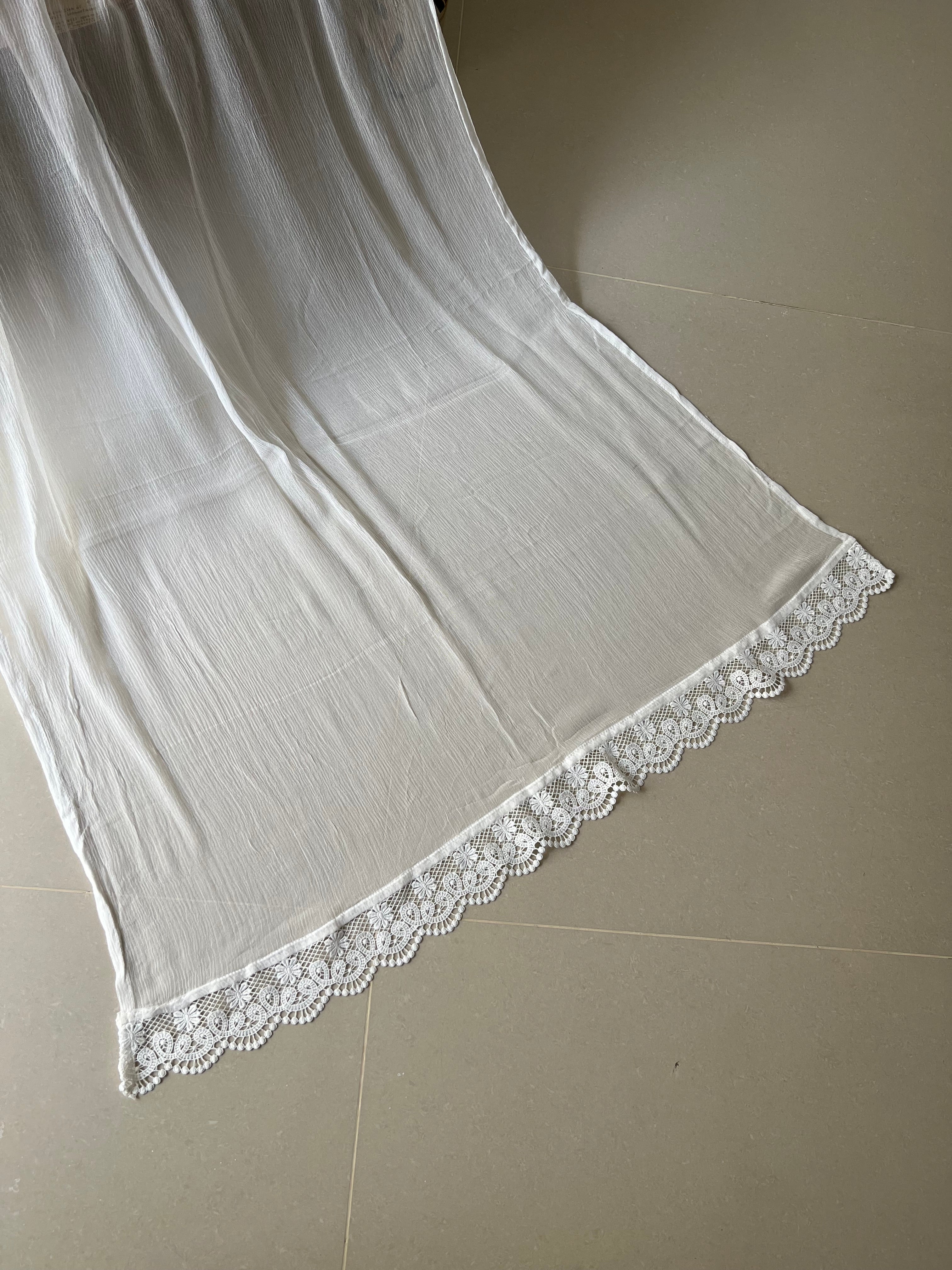Deck Up Chiffon Dupatta - White - D#14