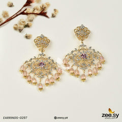 EARRINGS-0297 Pink - Zeesy Jewellery