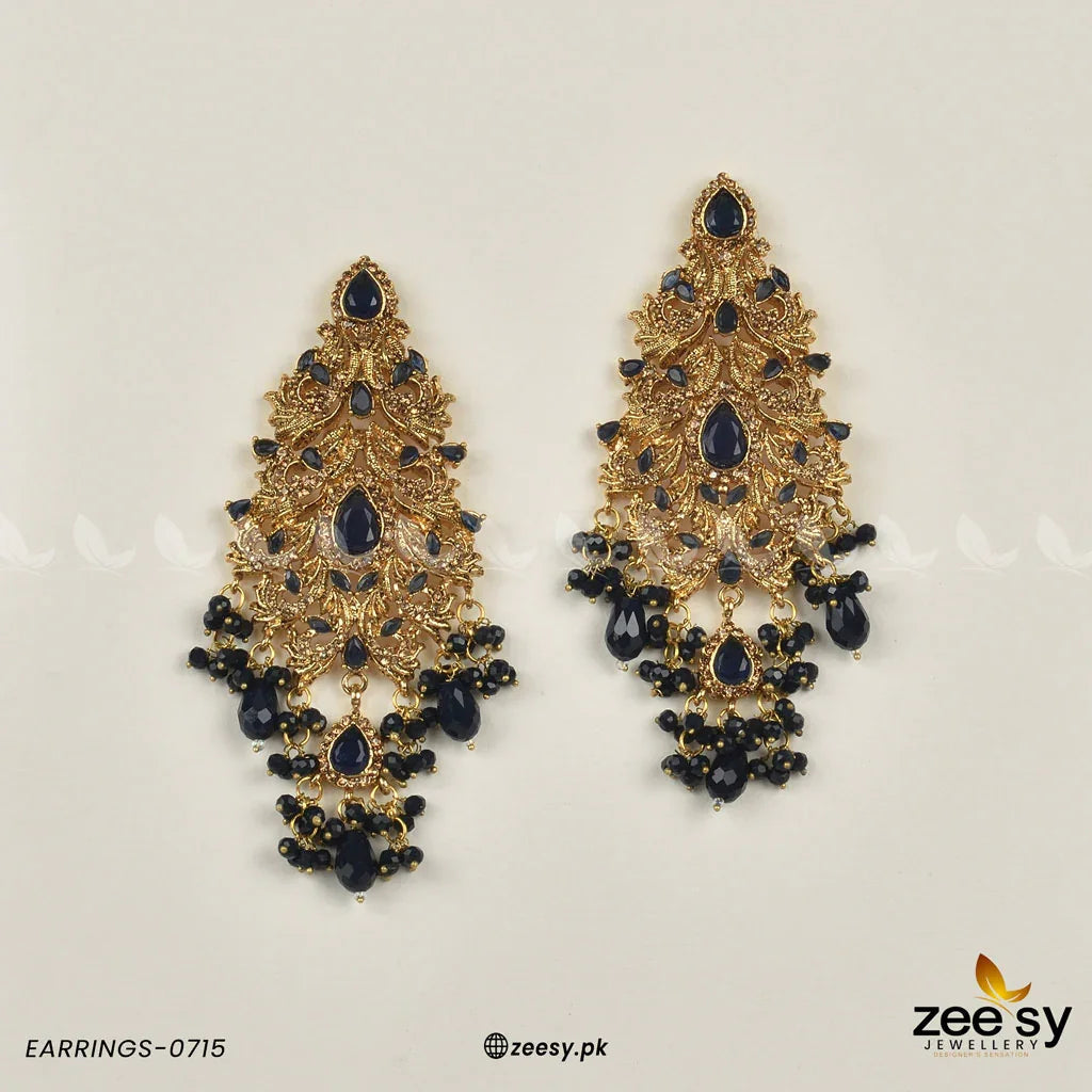 EARRINGS-0715 Blue - Zeesy Jewellery