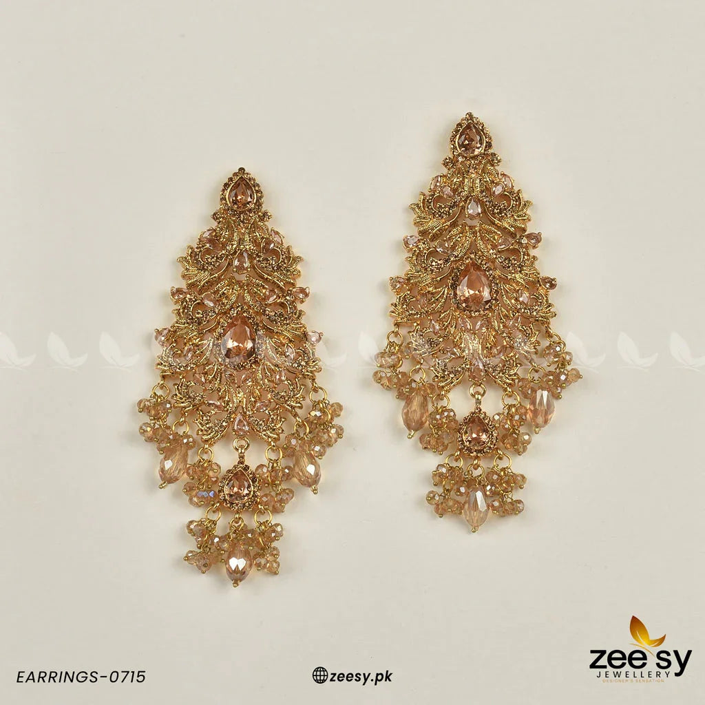 EARRINGS-0715 Champagne - Zeesy Jewellery