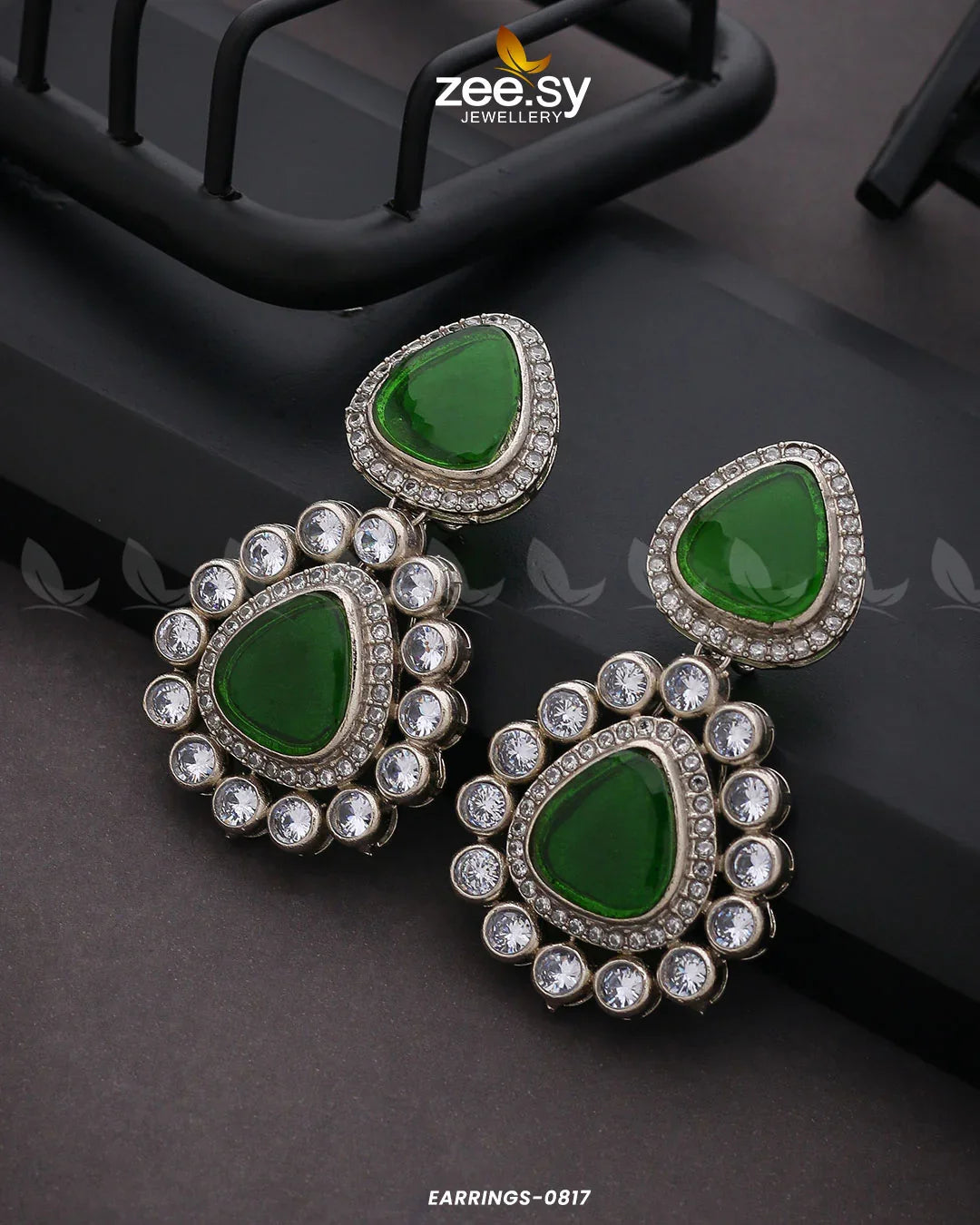 EARRINGS-0817 Green - Zeesy Jewellery