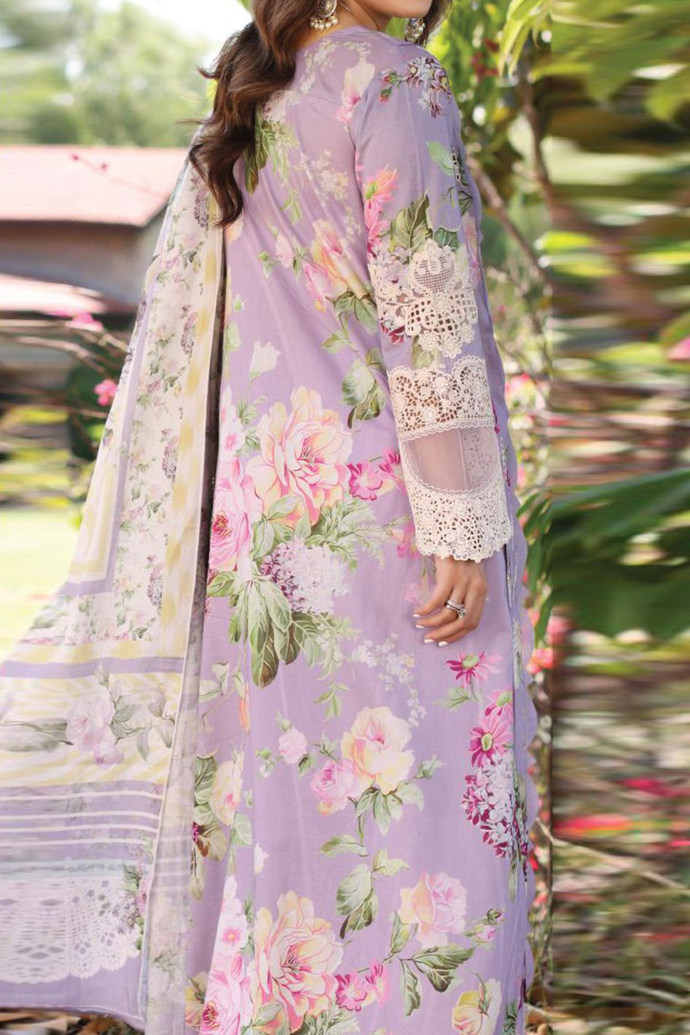 Elaf Prints Unstitched 3 Piece Printed Chikankari Lawn Collection'2024-ECK-03-A-Lilac L'Amour