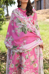 Elaf Prints Unstitched 3 Piece Printed Chikankari Lawn Collection'2024-ECK-03-B-Pink Muse