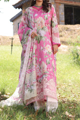 Elaf Prints Unstitched 3 Piece Printed Chikankari Lawn Collection'2024-ECK-03-B-Pink Muse