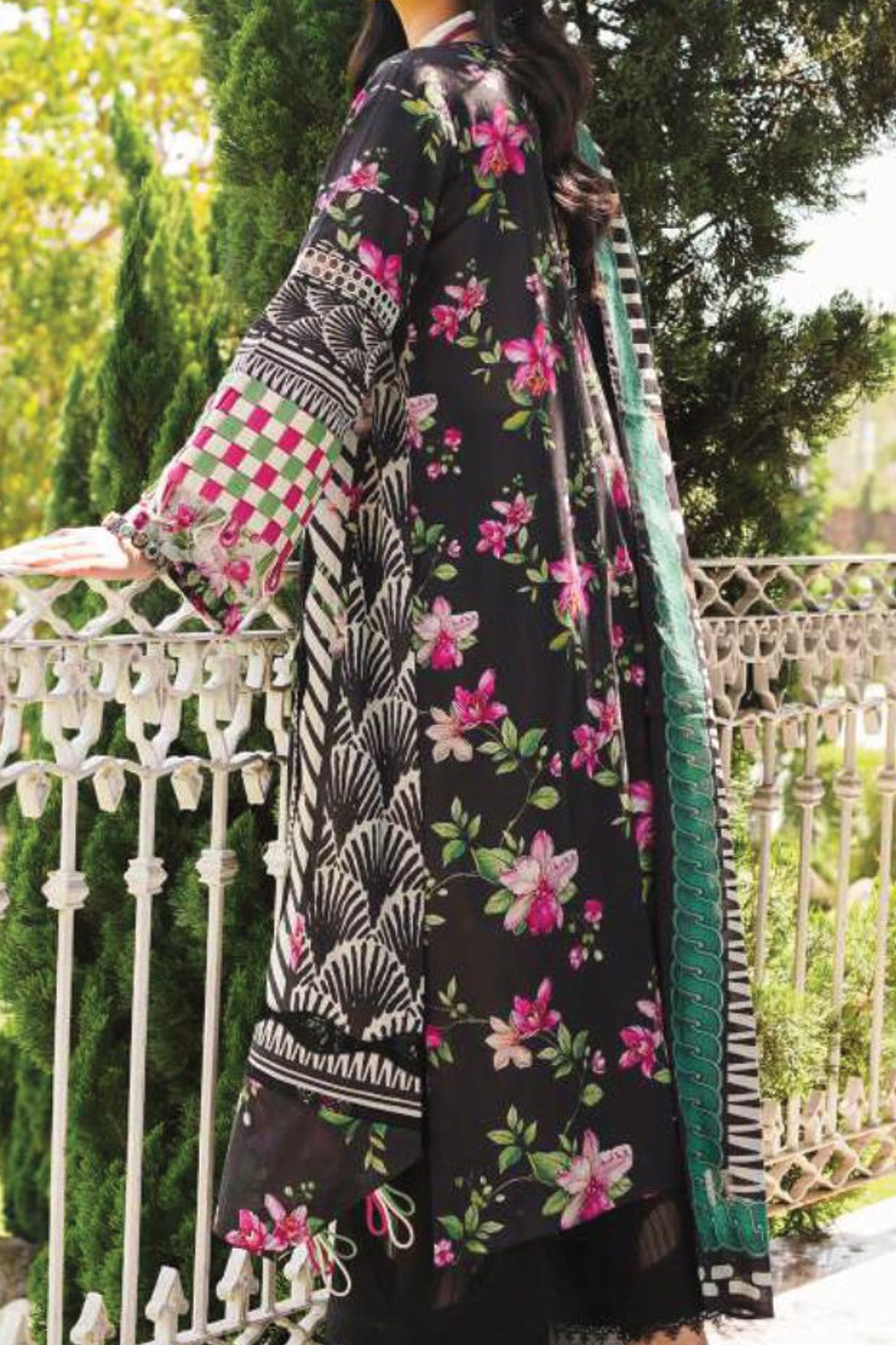 Elaf Prints Unstitched 3 Piece Printed Lawn Collection'2024-EEP-02-A-Dark Floral