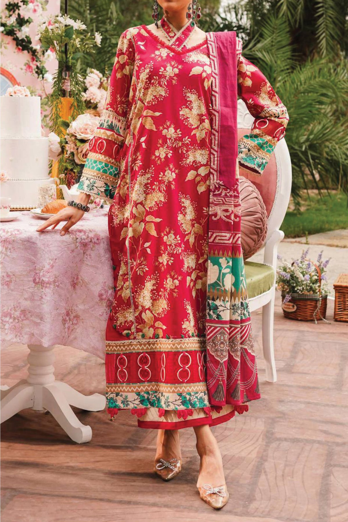 Elaf Prints Unstitched 3 Piece Printed Lawn Collection'2024-EEP-04-A-Flores De Amor