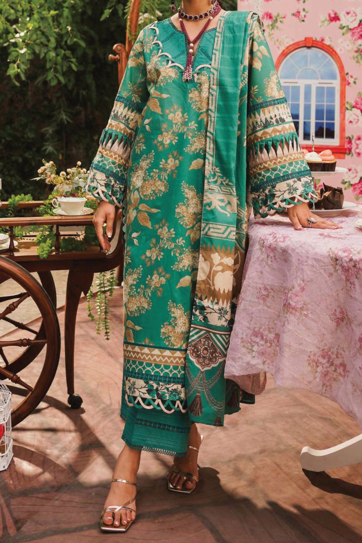 Elaf Prints Unstitched 3 Piece Printed Lawn Collection'2024-EEP-04-B-Chic Teal