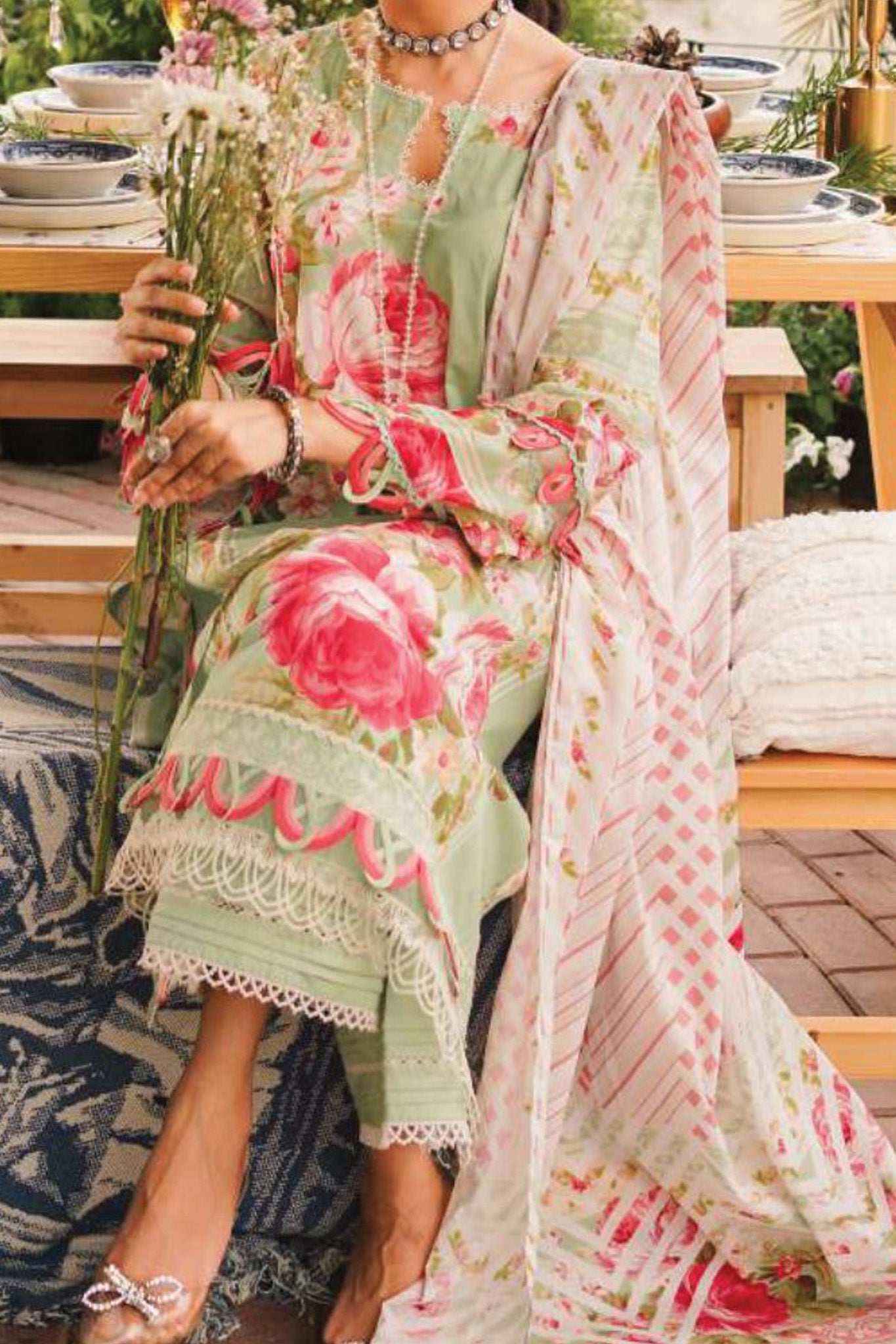 Elaf Prints Unstitched 3 Piece Printed Lawn Collection'2024-EEP-05-A-Mint To Be